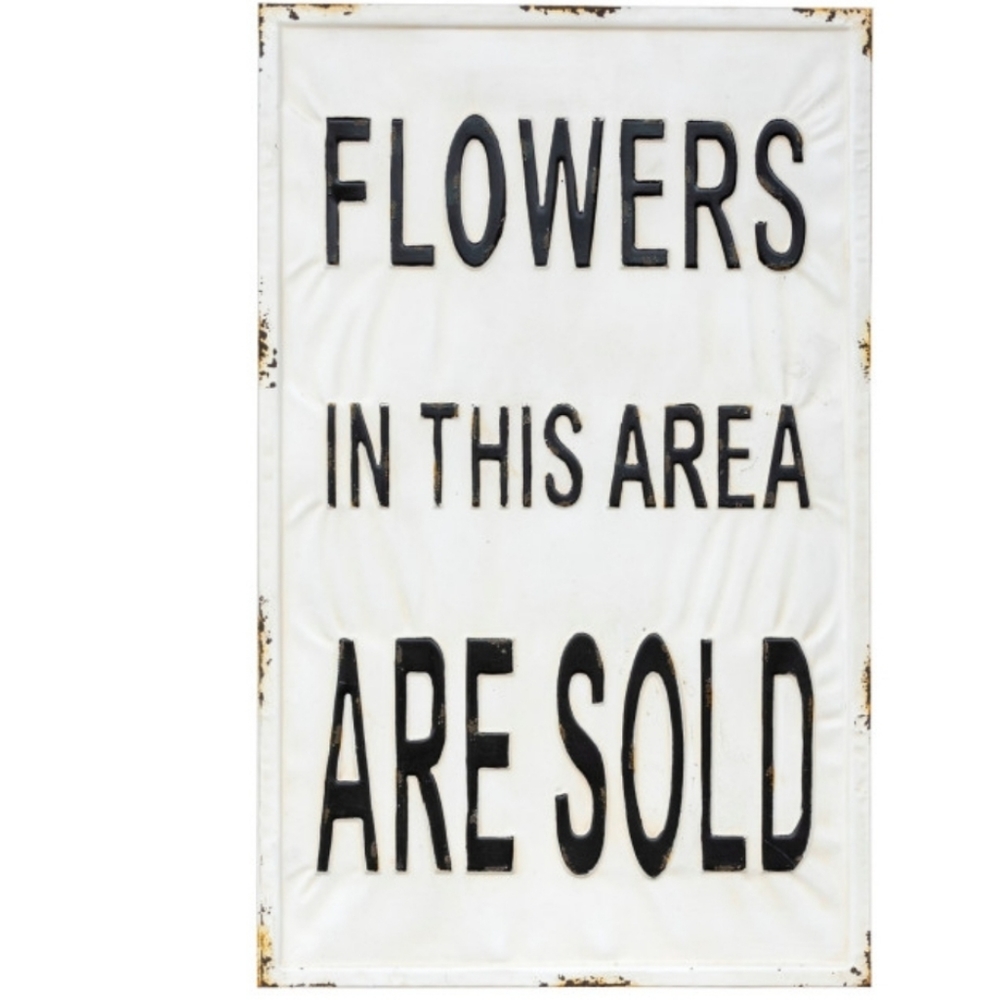 Metal Flowers Sold Sign